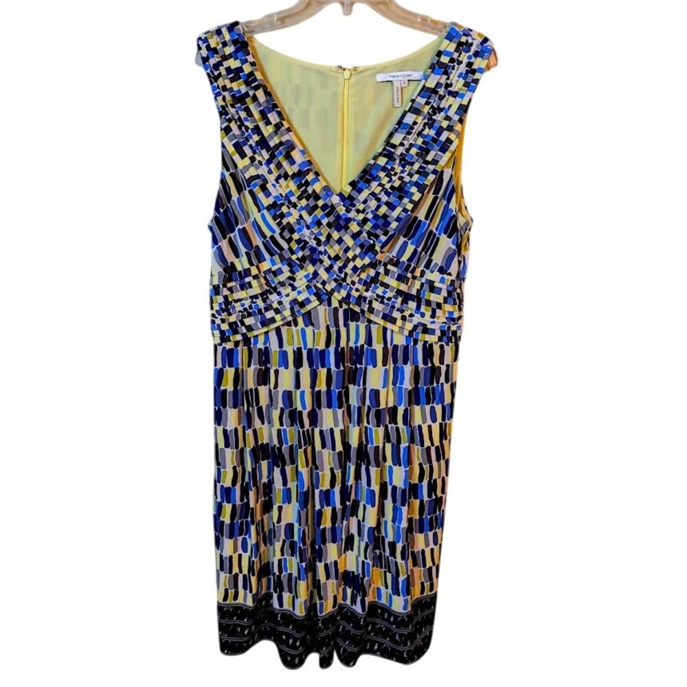 Max and Cleo‎ Geometric Print Sleeveless Fit & Flare Dress - Size 14